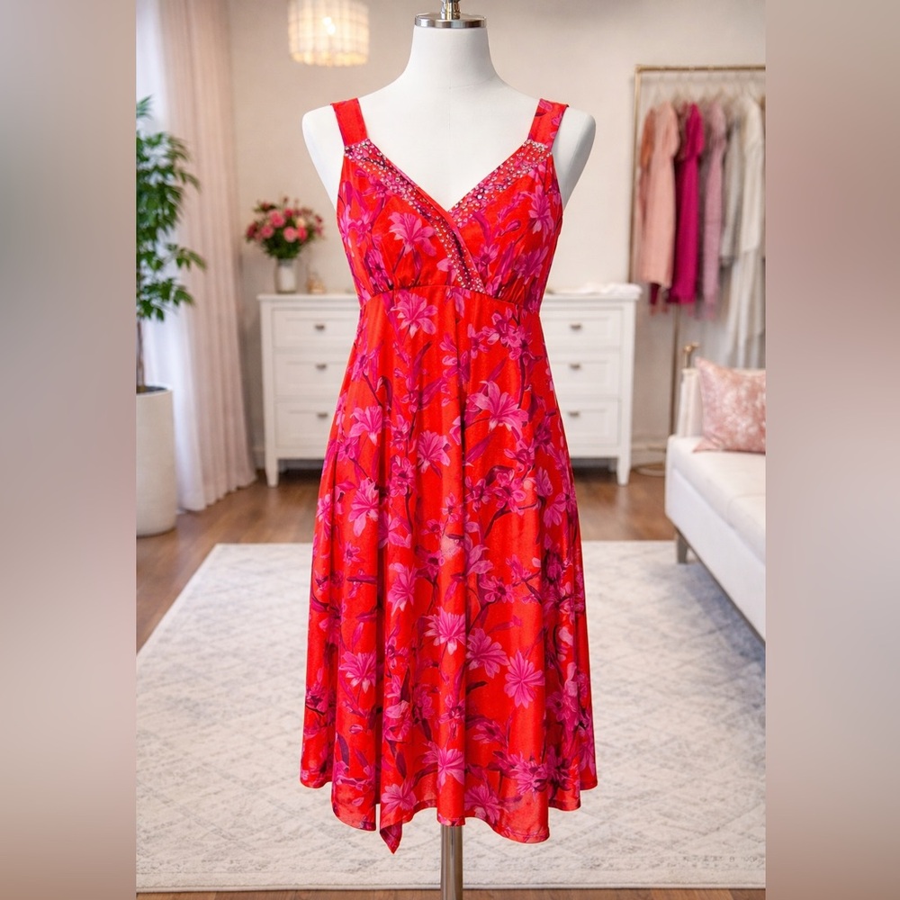 INC International Concepts Red and Pink Sequin Dress